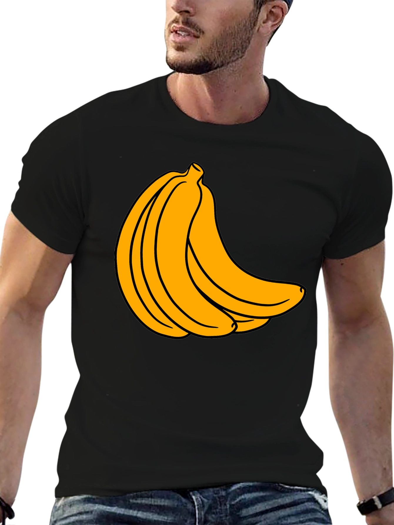 Banana Bunch Graphic T-Shirt - Black Cotton Tee