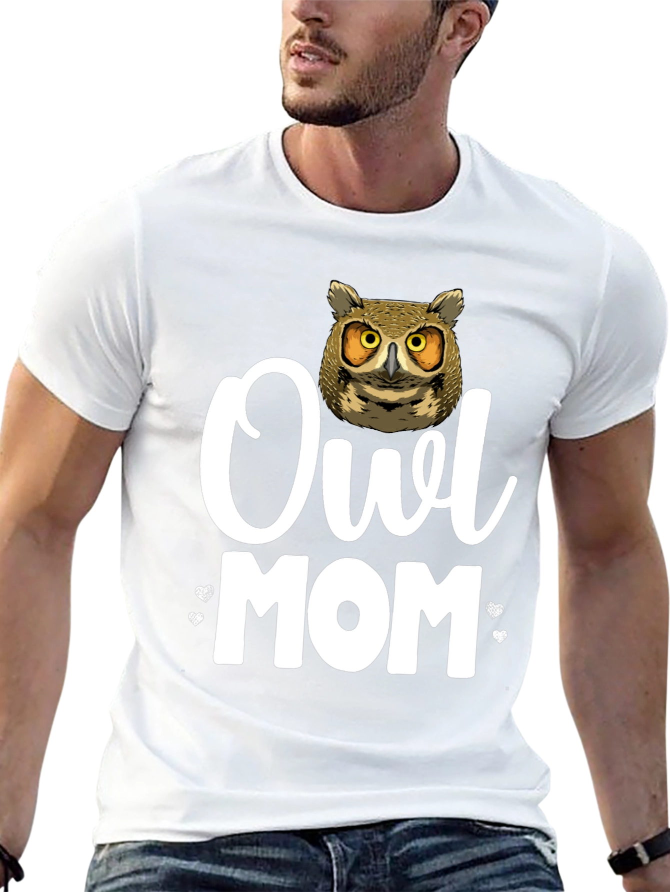 Owl Mom Graphic T-Shirt - Black