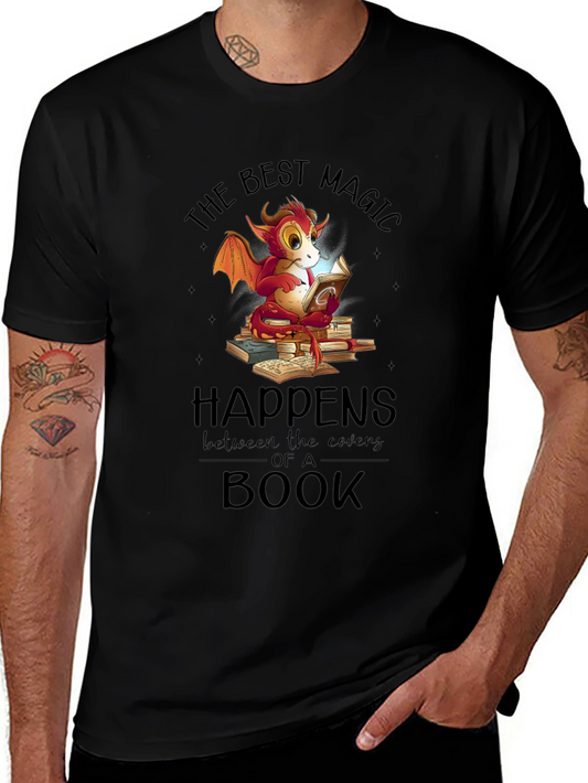 Dragon Reading Book T-Shirt