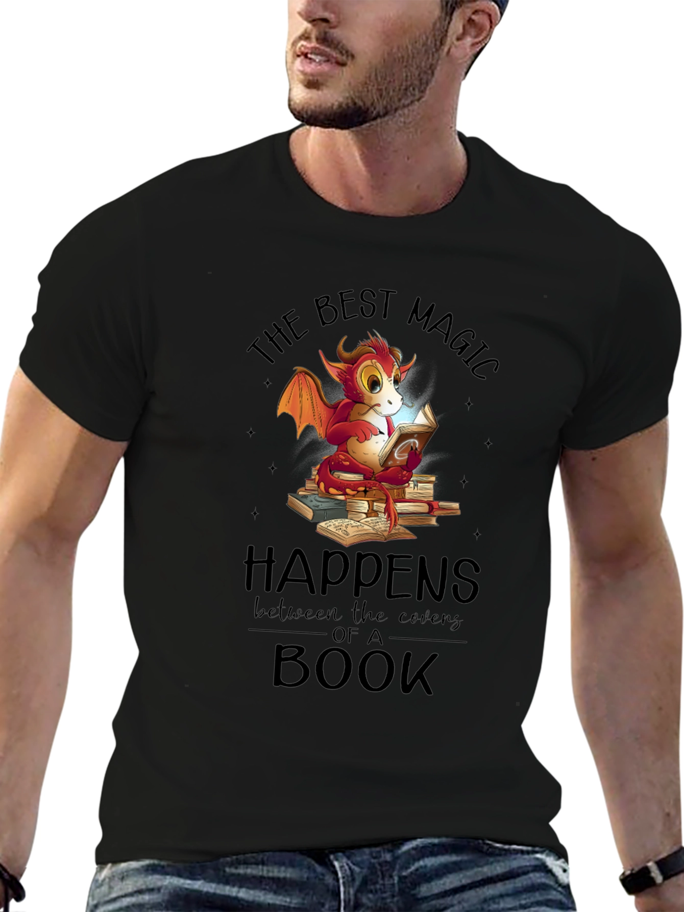 Dragon Reading Book T-Shirt