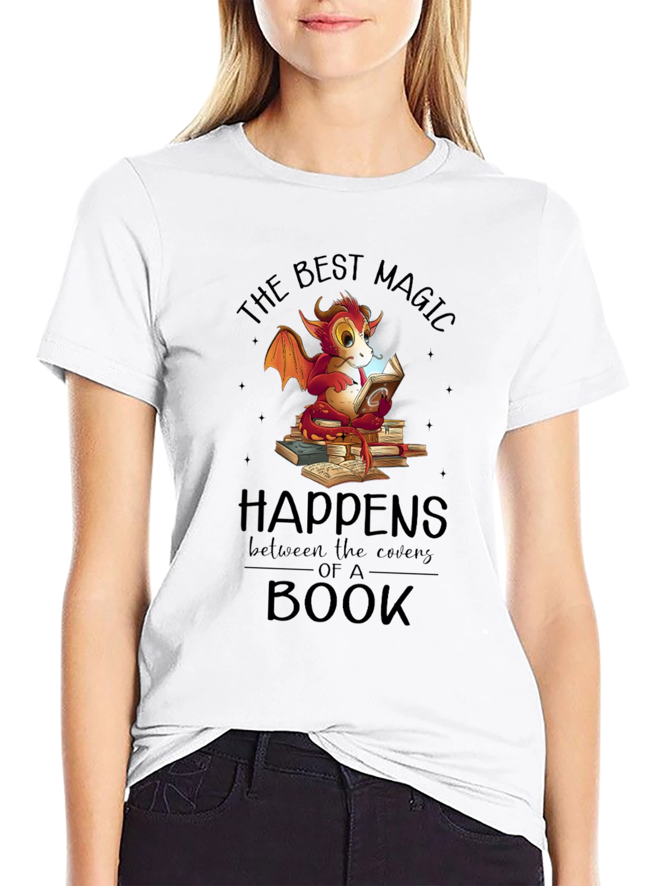 Dragon Reading Book T-Shirt
