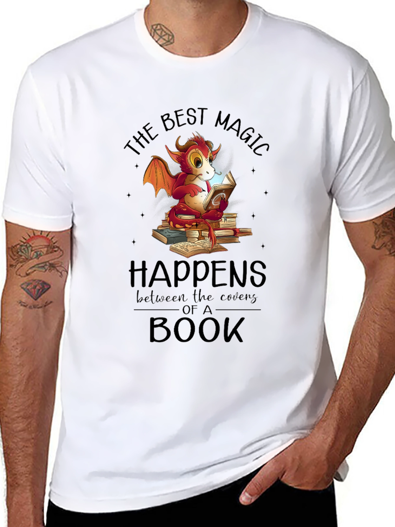 Dragon Reading Book T-Shirt
