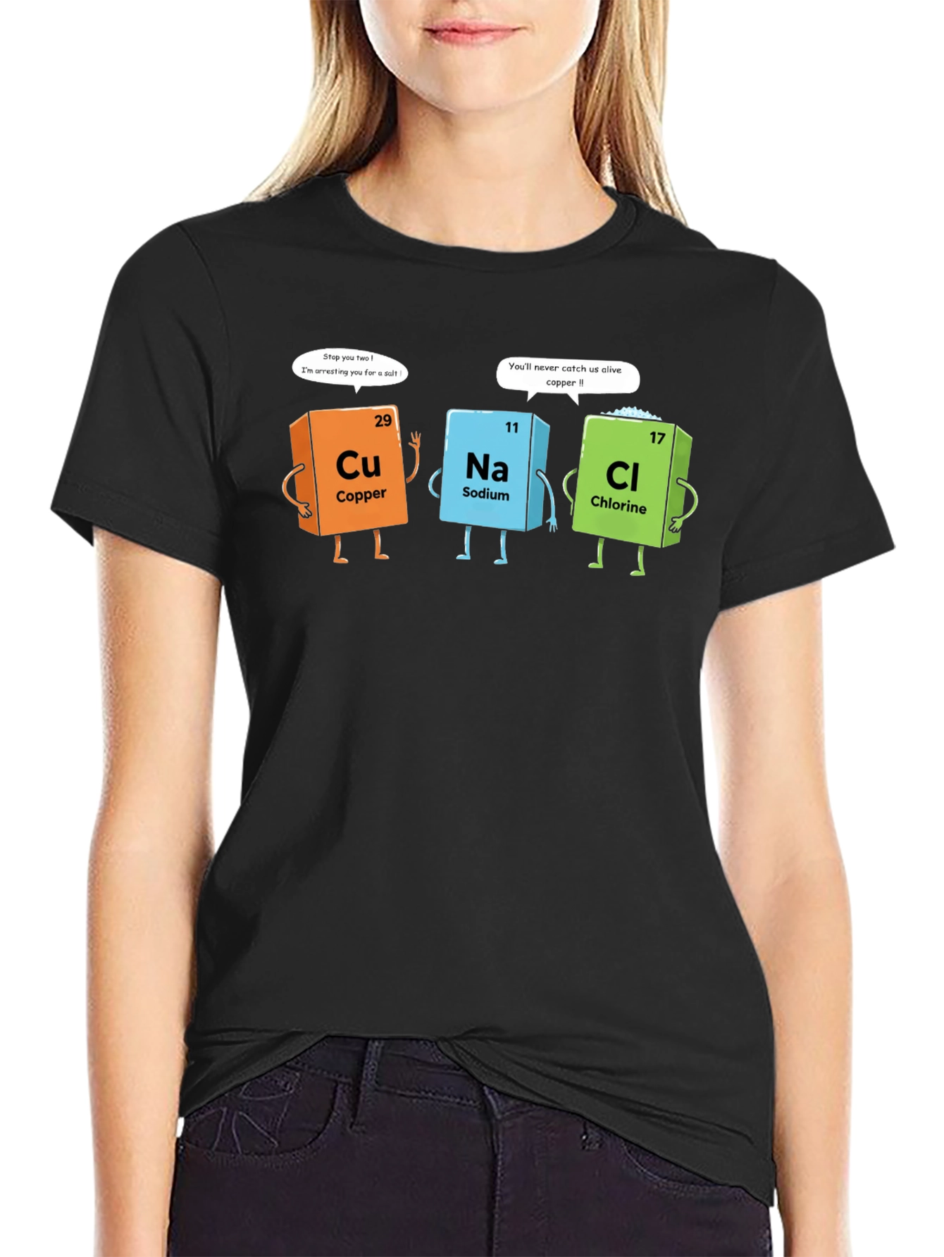 Chemistry Pun T-Shirt - Elements Copper Sodium Chlorine