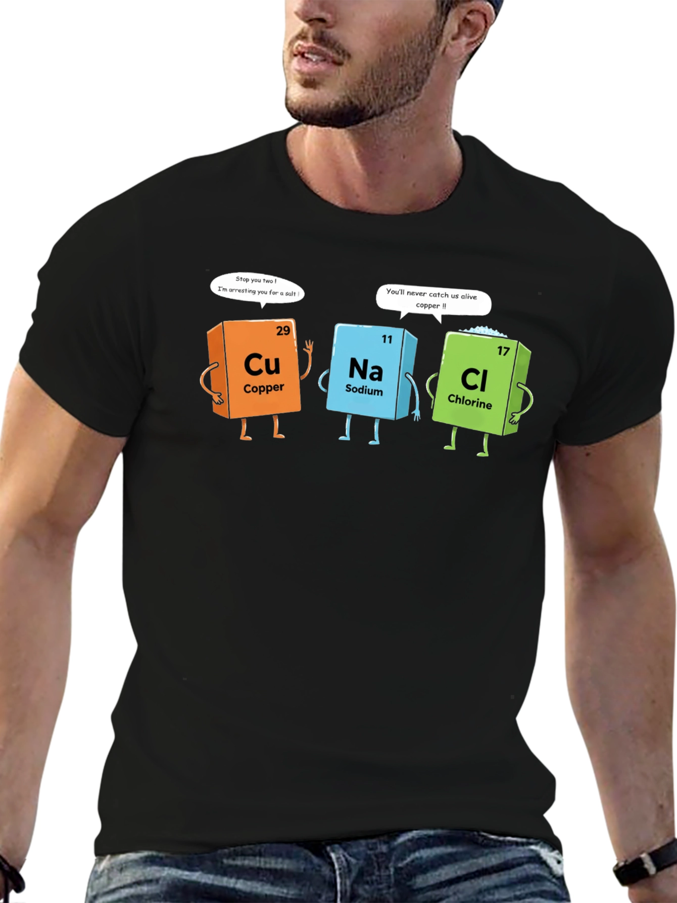Chemistry Pun T-Shirt - Elements Copper Sodium Chlorine