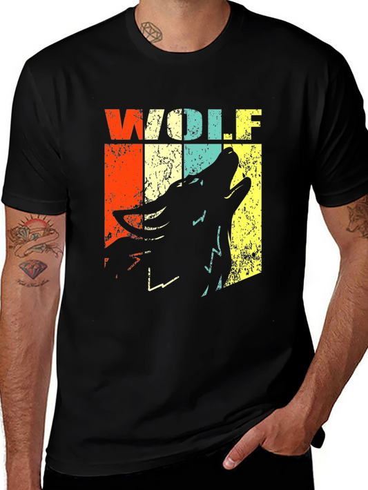 Vintage Wolf Graphic T-Shirt - Retro Design