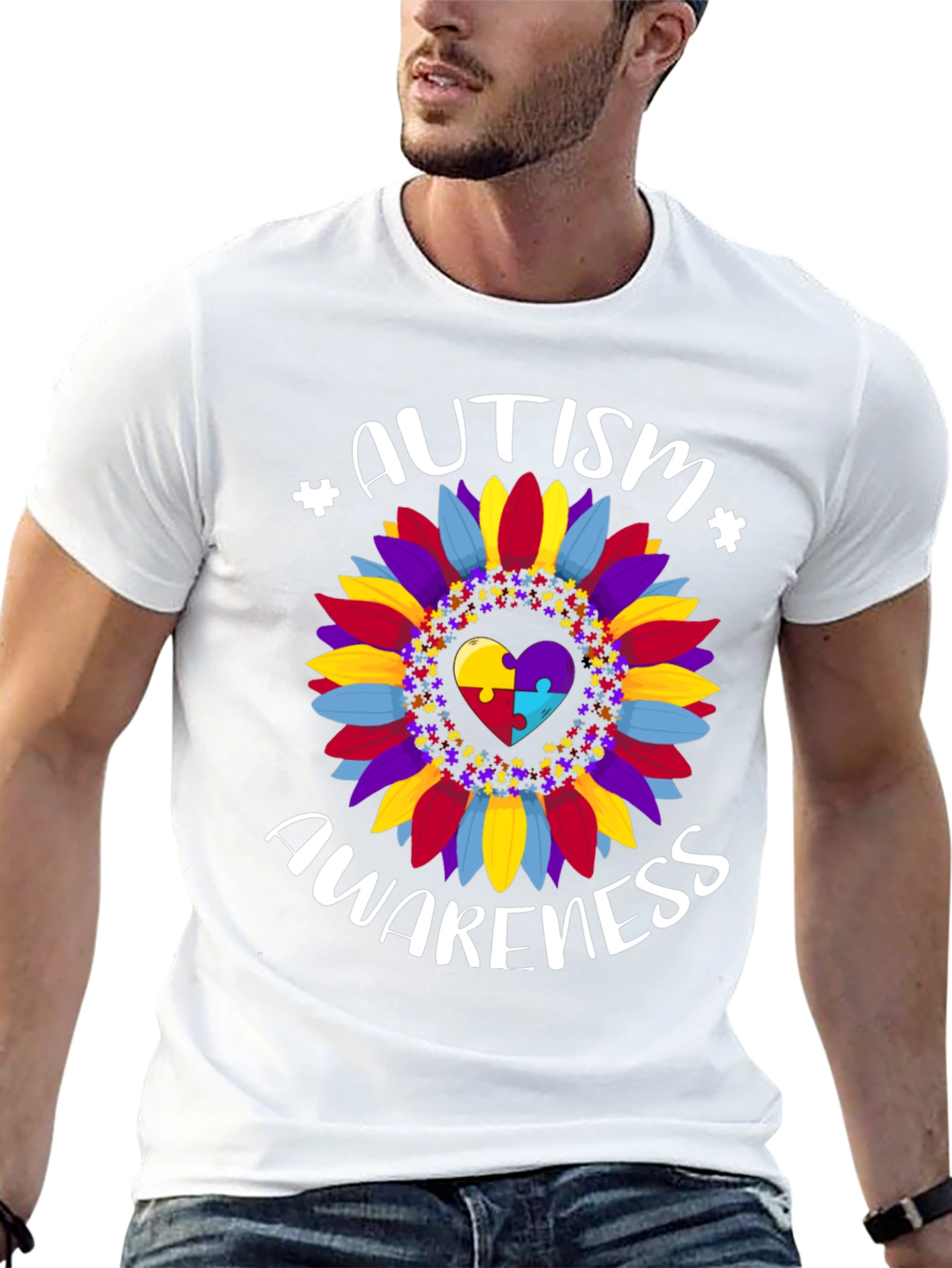 Autism Awareness Sunflower Graphic Tee