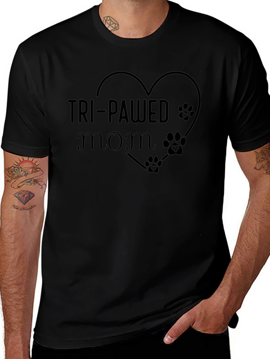 Tri-Pawed Mom T-Shirt - Animal Lovers Tee