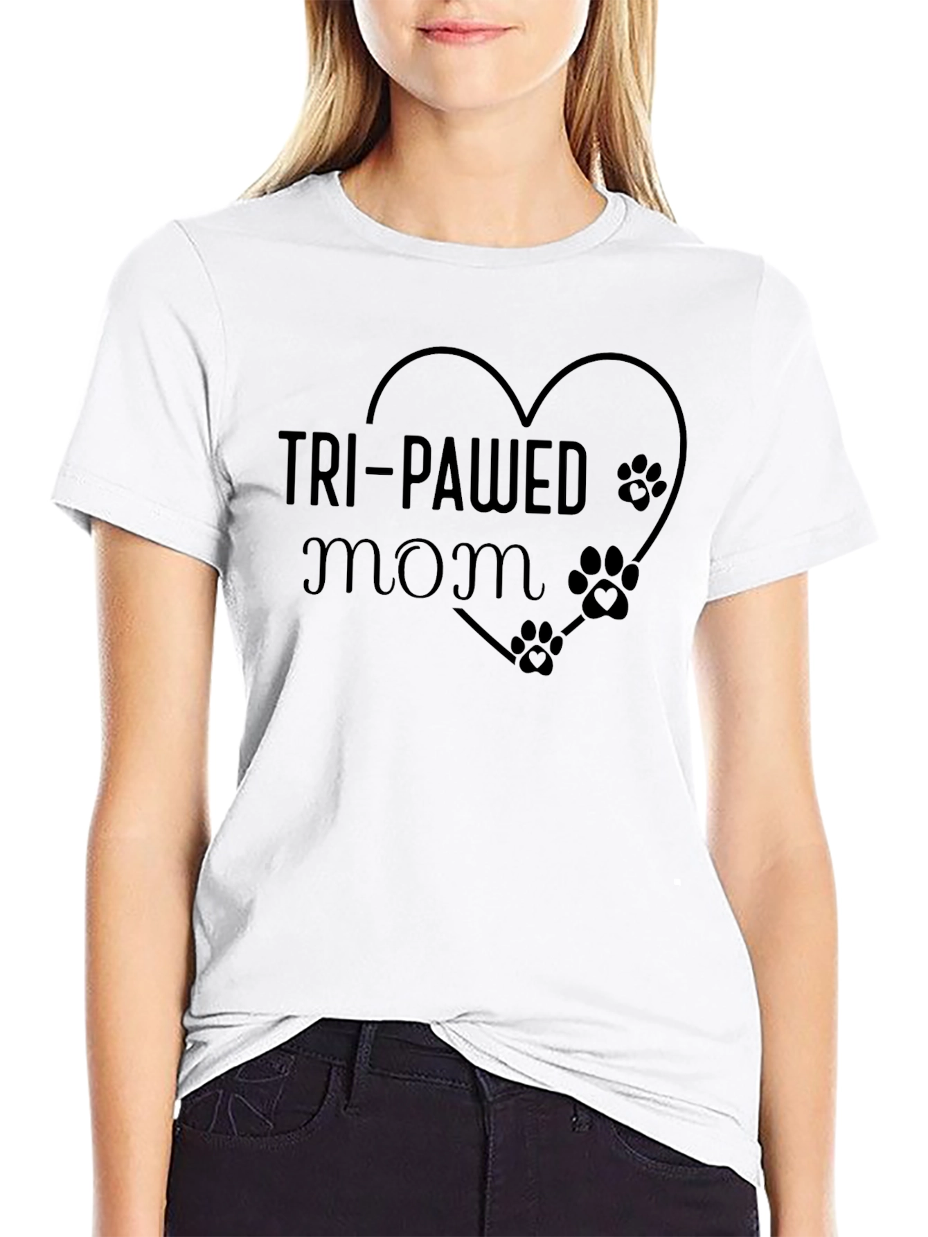 Tri-Pawed Mom T-Shirt - Animal Lovers Tee