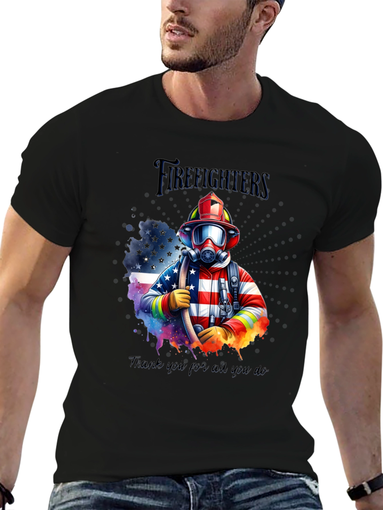 Firefighter Graphic T-Shirt - Thank You