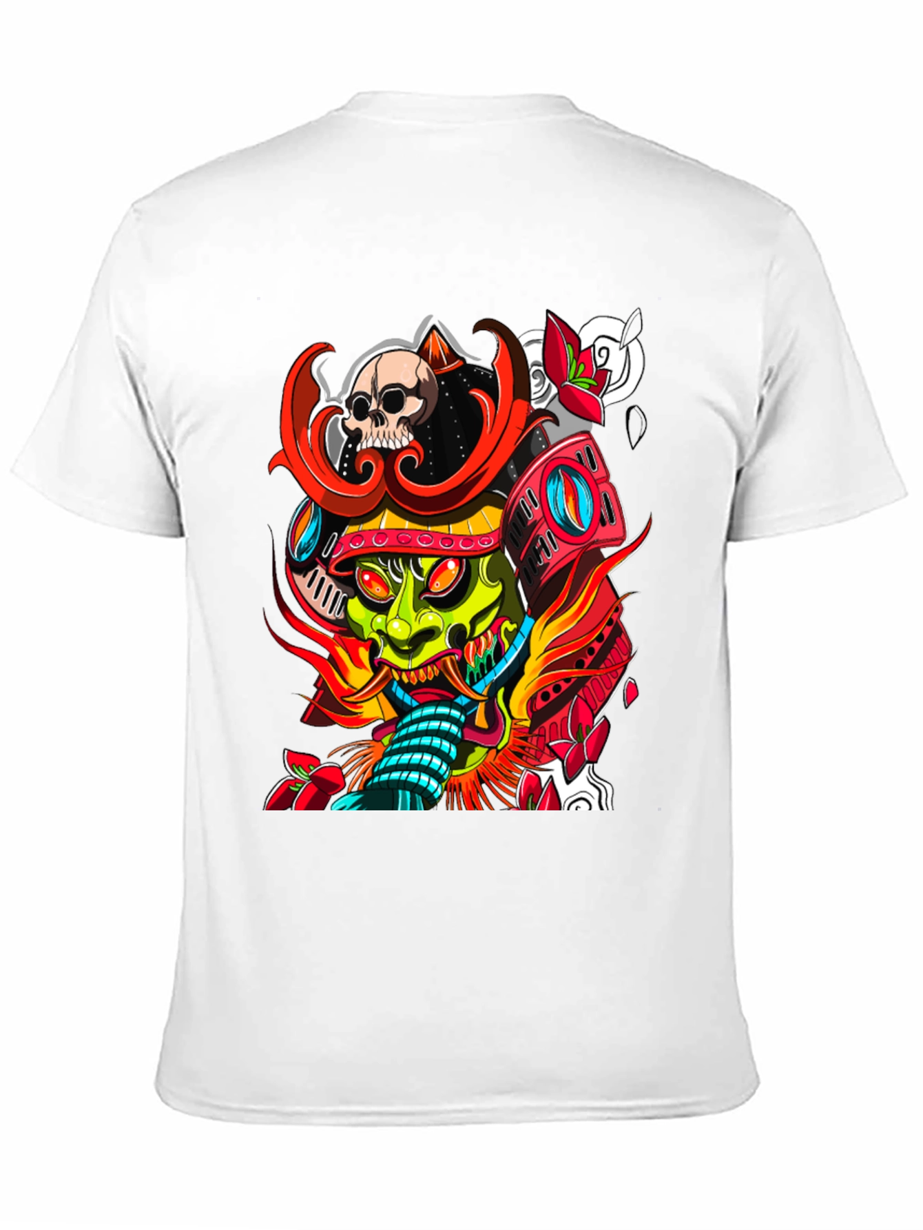 Samurai Skull Graphic Tee - Edgy Streetwear T-Shirt