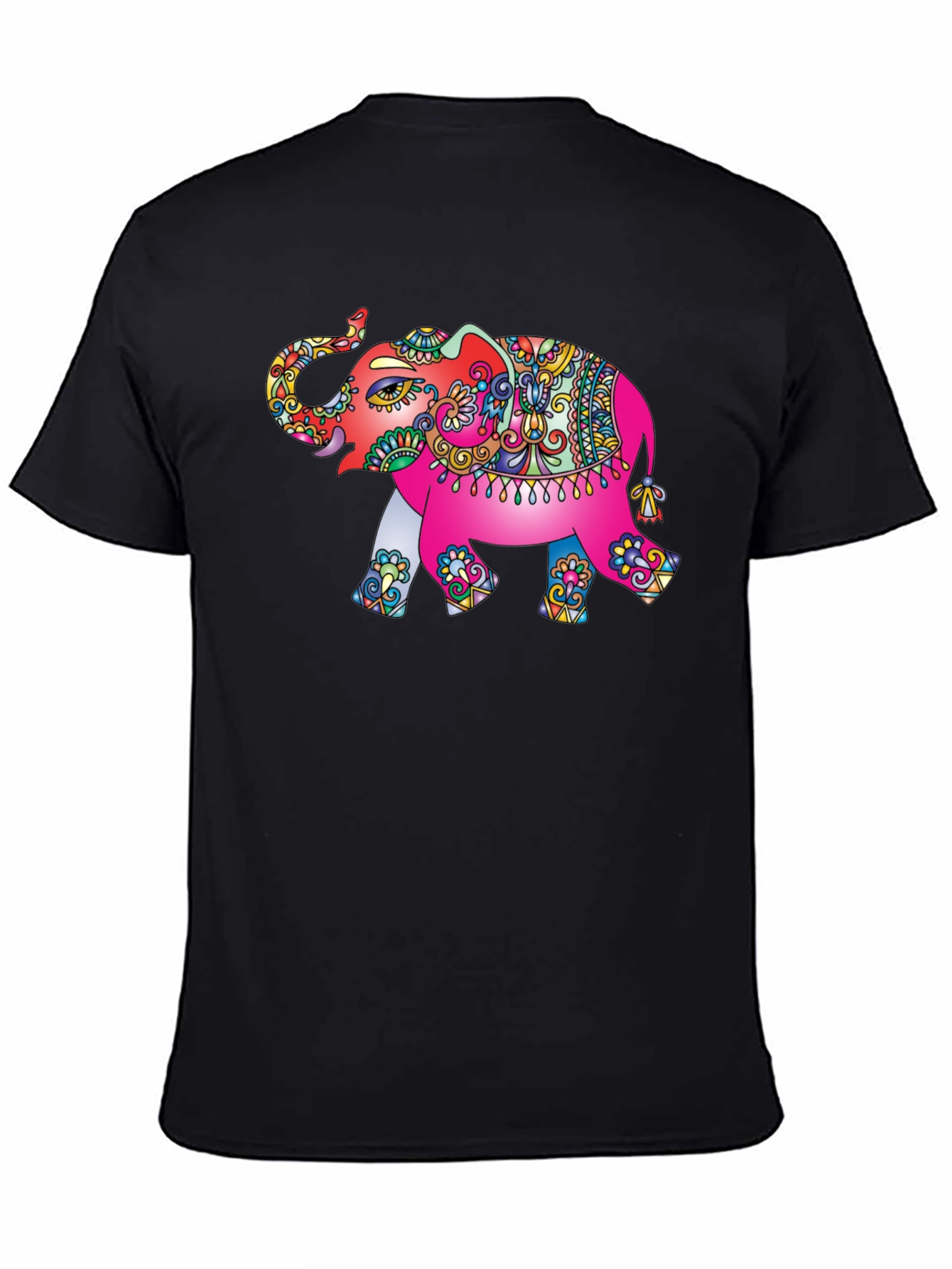 Elephant Graphic Tee - Black Cotton T-Shirt
