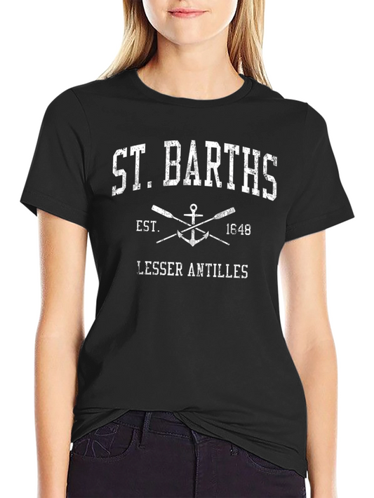 St. Barths T-Shirt - Vintage Style Black Tee