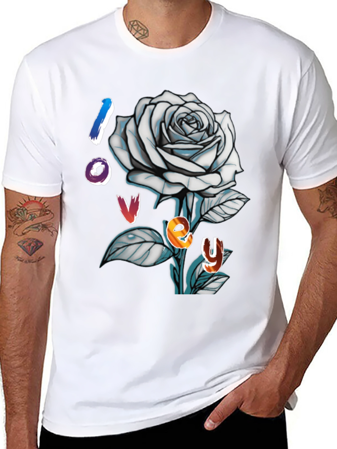 Love Rose Graphic Tee - Trendy Black T-Shirt