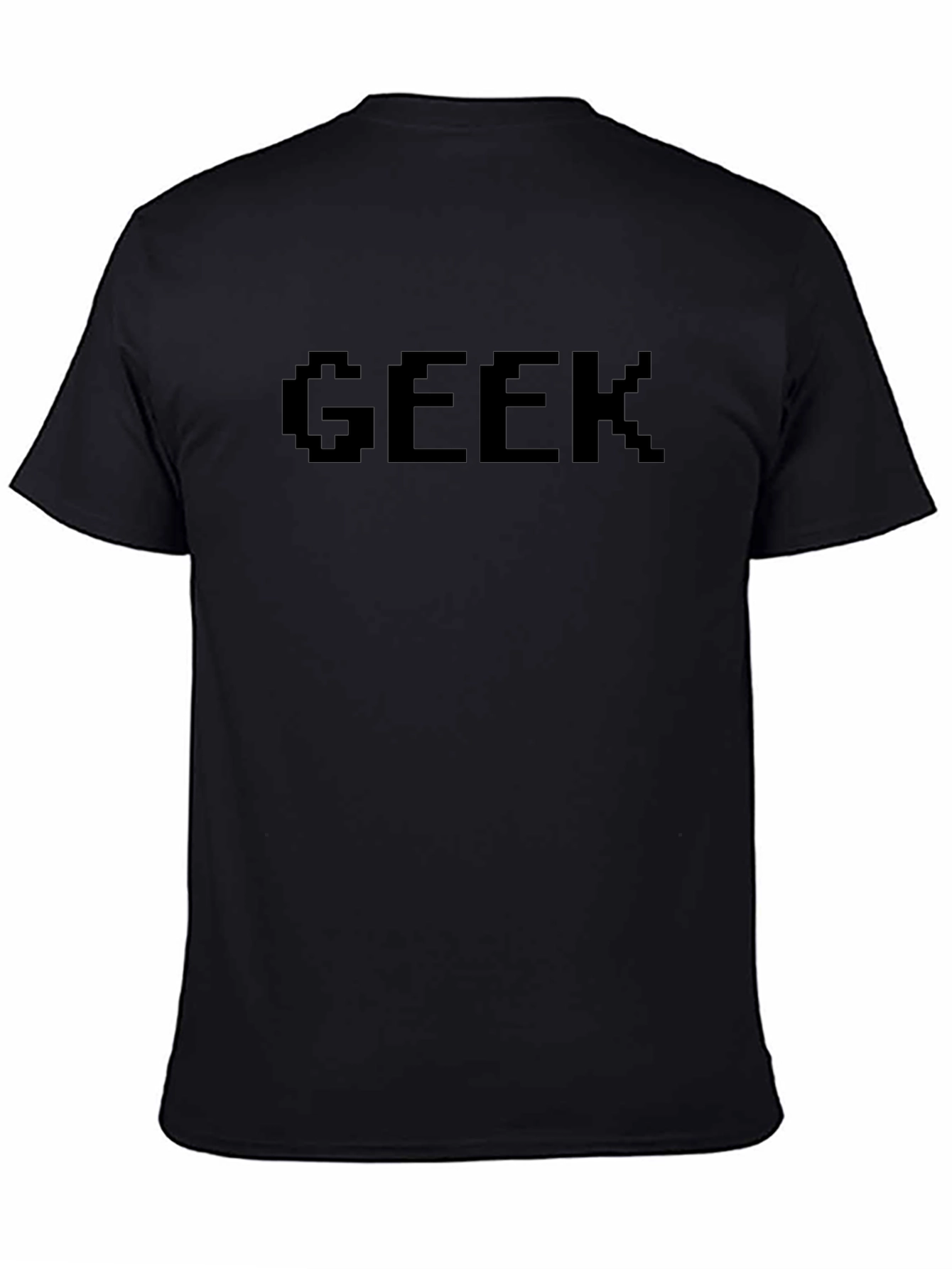 Geek Pixel Art Black T-Shirt