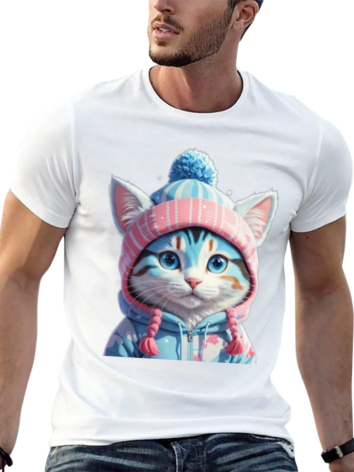 Cute Cat in Winter Outfit T-Shirt