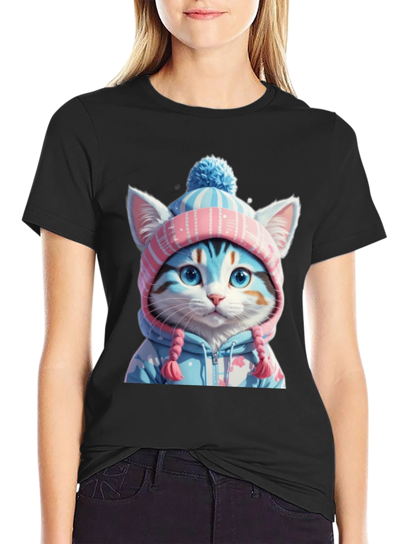 Cute Cat in Winter Outfit T-Shirt