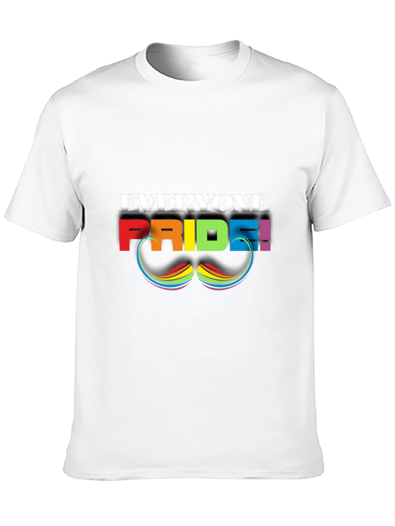 Everyone Pride Rainbow Moustache T-Shirt