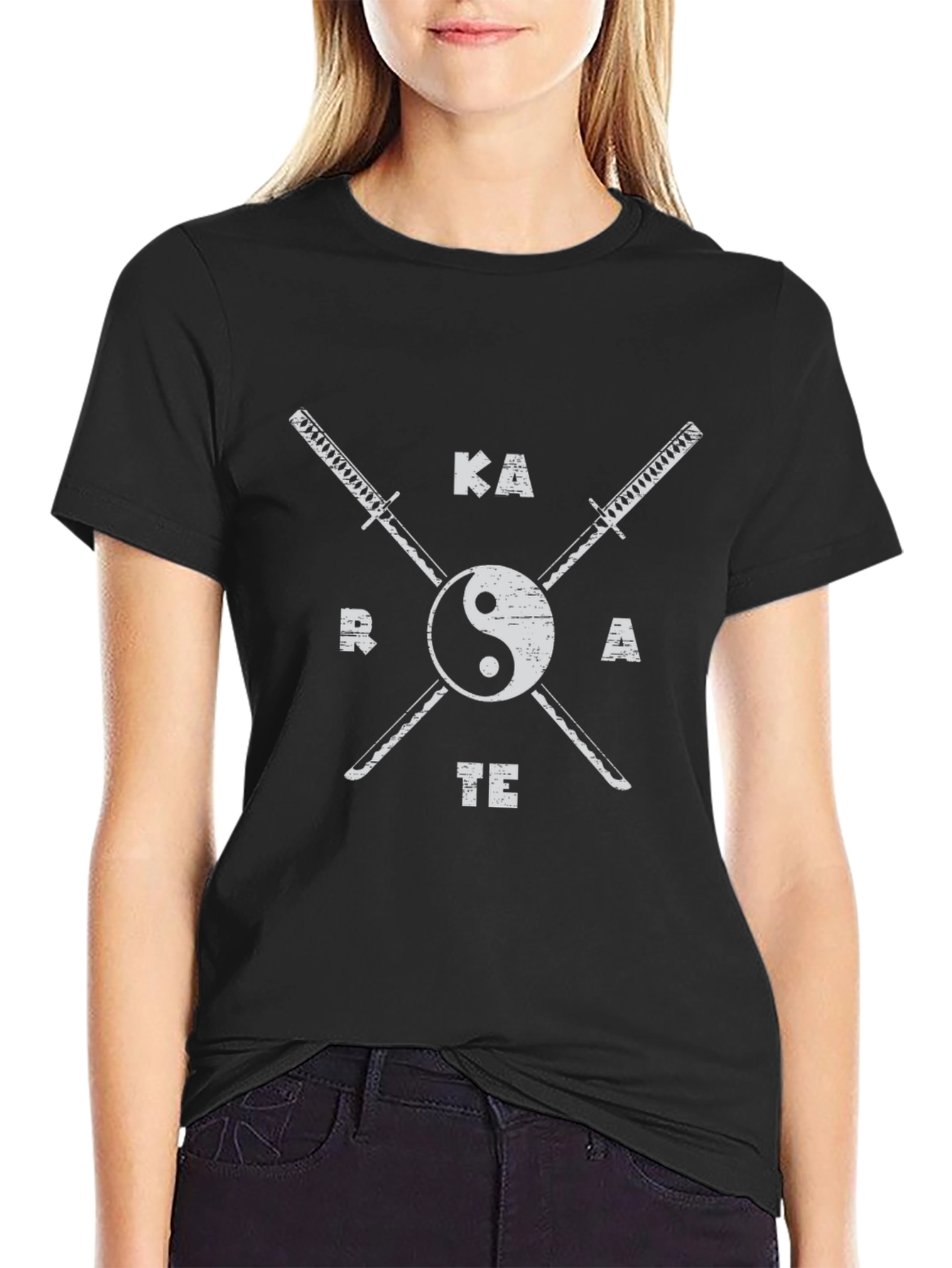 Karate Swords Yin Yang T-Shirt