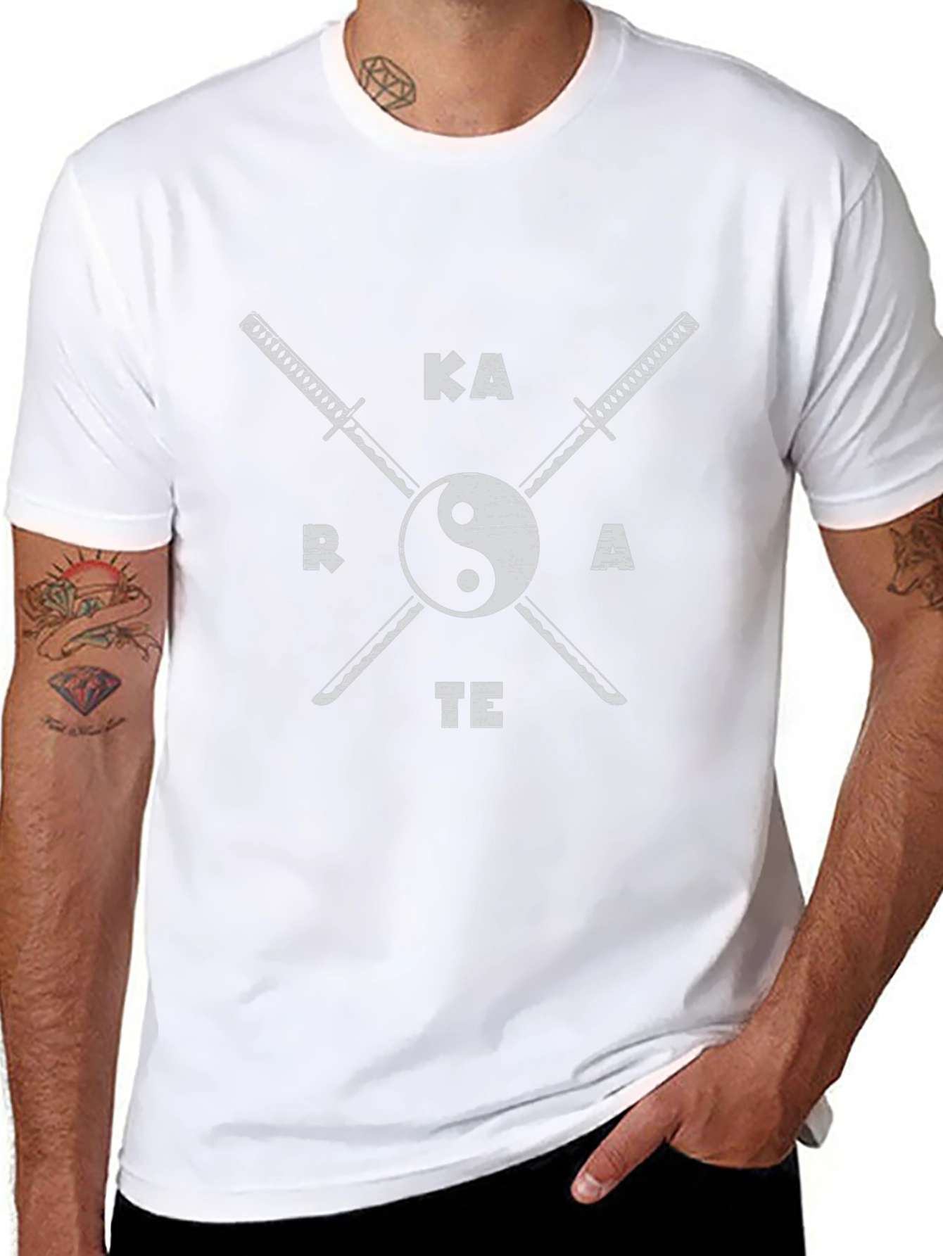 Karate Swords Yin Yang T-Shirt
