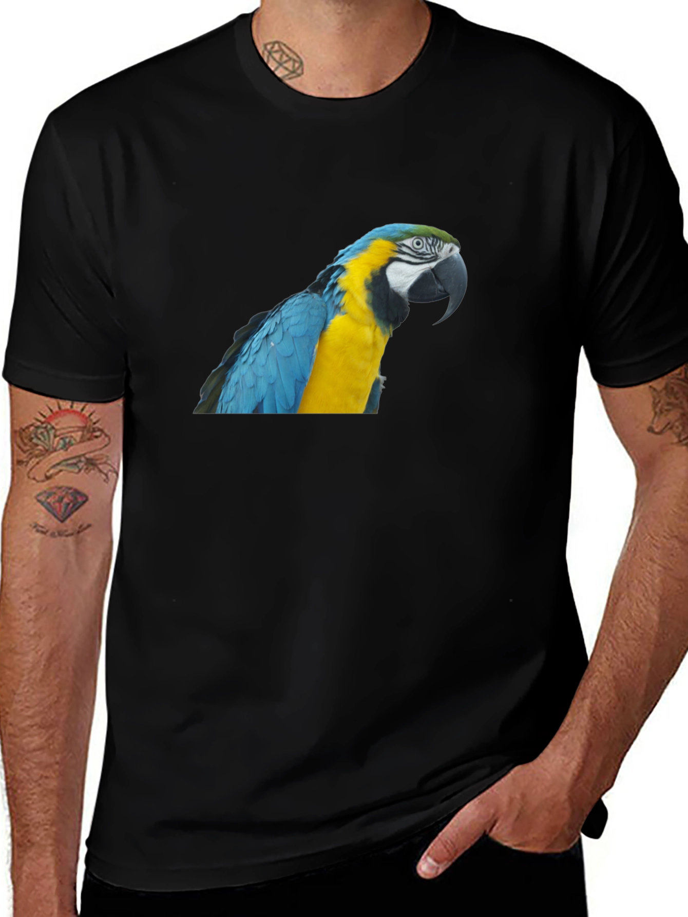 Parrot Graphic T-Shirt - Mens Crew Neck Tee