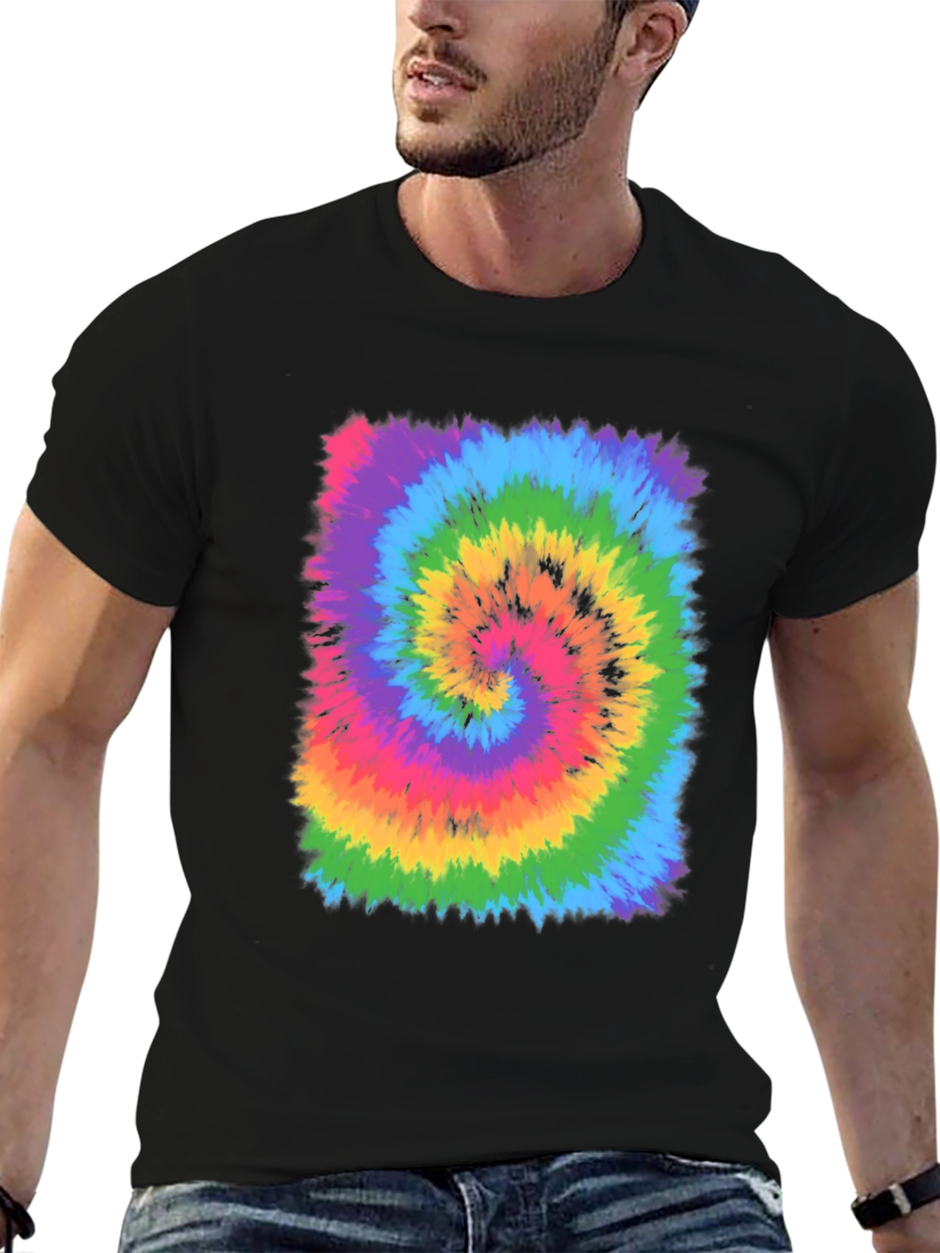 Vibrant Tie-Dye Swirl Graphic T-Shirt