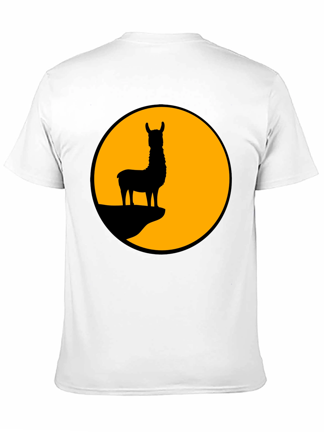 Llama Silhouette Graphic Tee - Black Cotton T-Shirt
