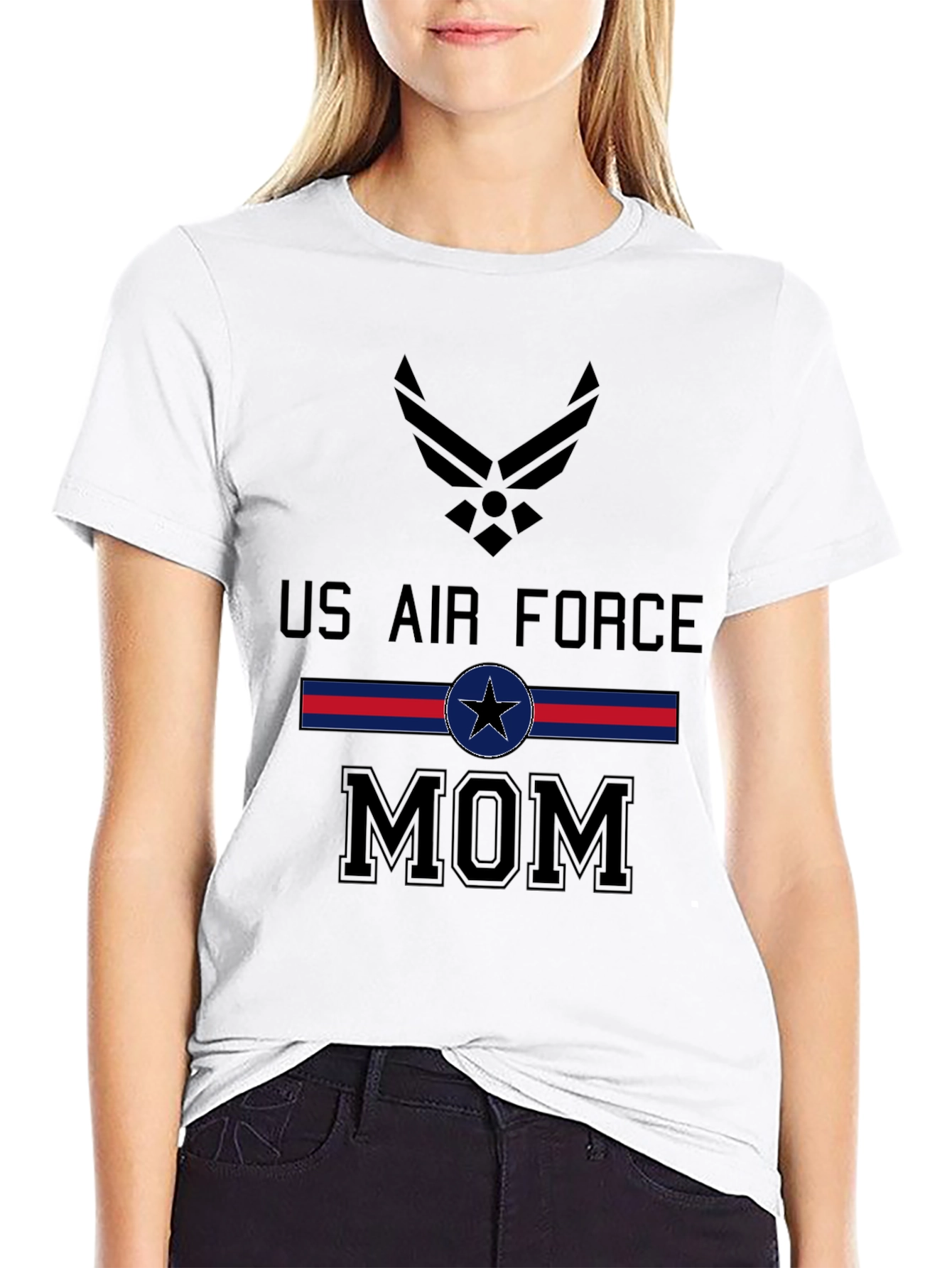 US Air Force Mom Graphic T-Shirt