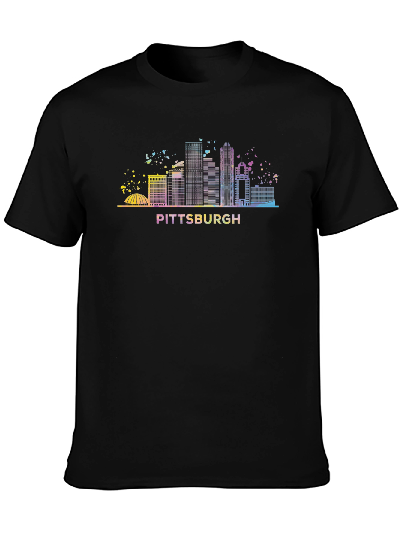 Pittsburgh Skyline Graphic Tee - Black Cotton T-Shirt
