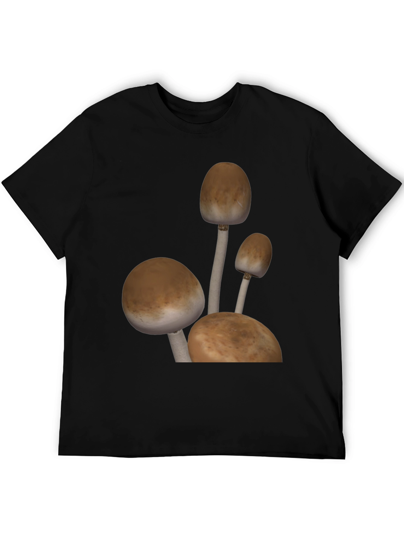 Mushroom Graphic Tee - Black Cotton Blend