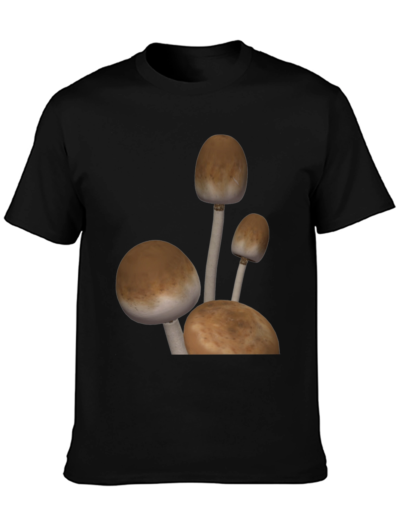 Mushroom Graphic Tee - Black Cotton Blend
