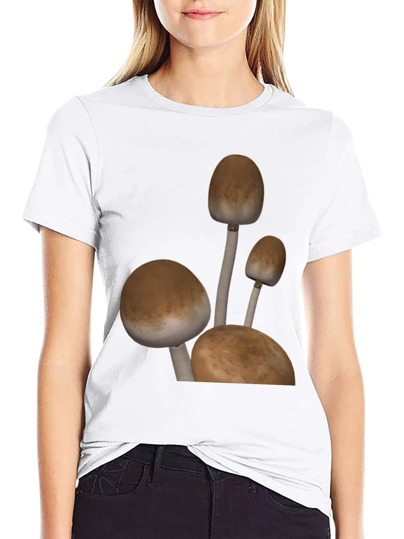 Mushroom Graphic Tee - Black Cotton Blend
