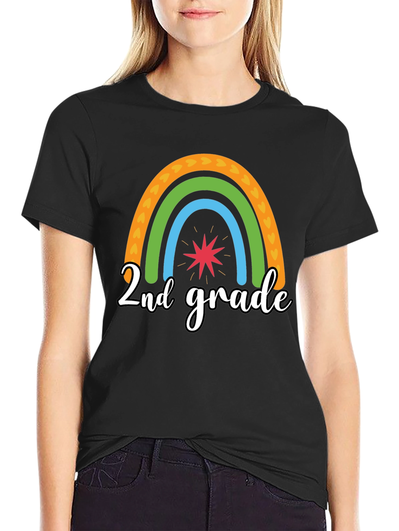 2nd Grade Rainbow Graphic Tee