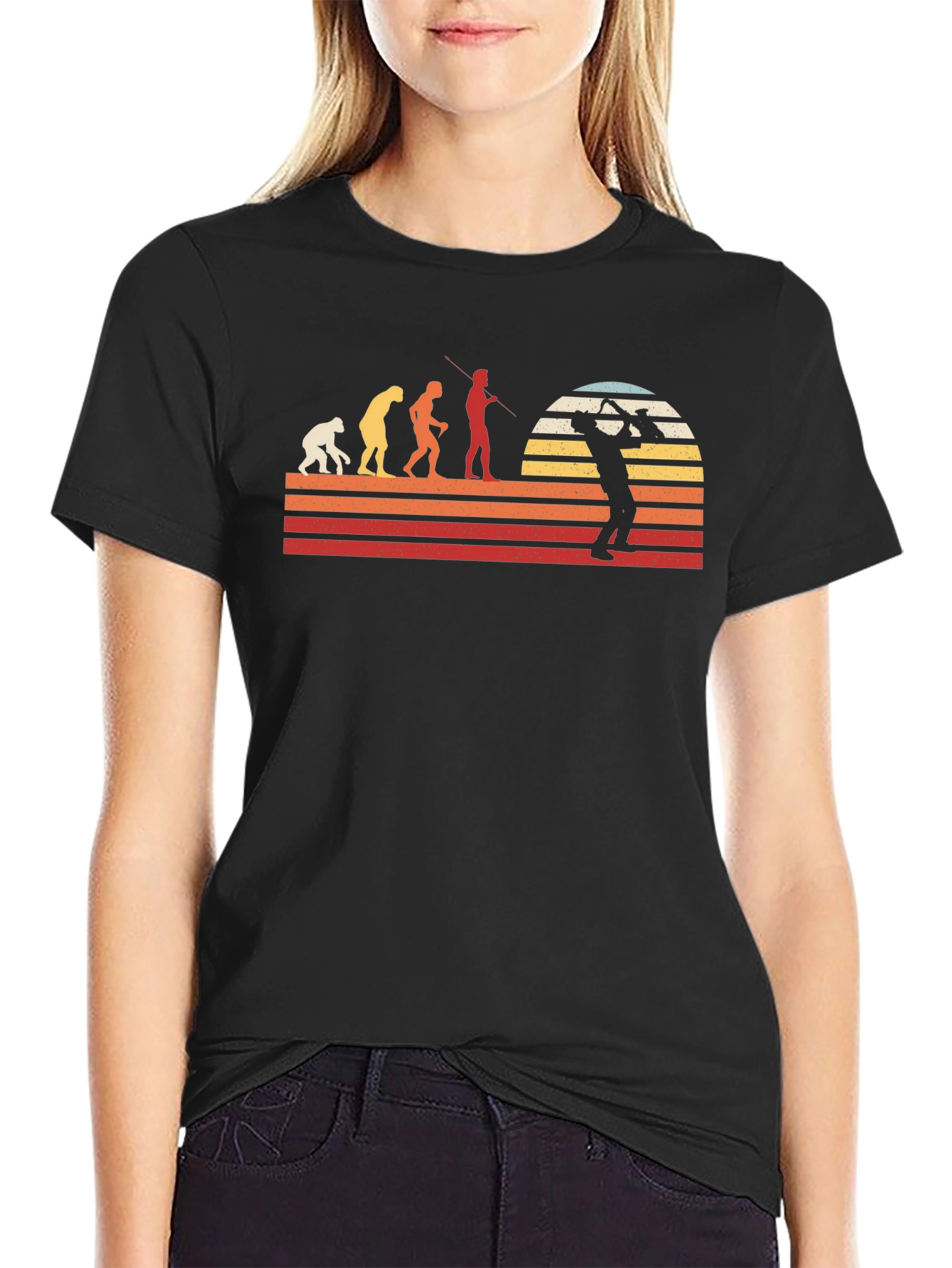 Evolution of Tuba Player Black T-Shirt