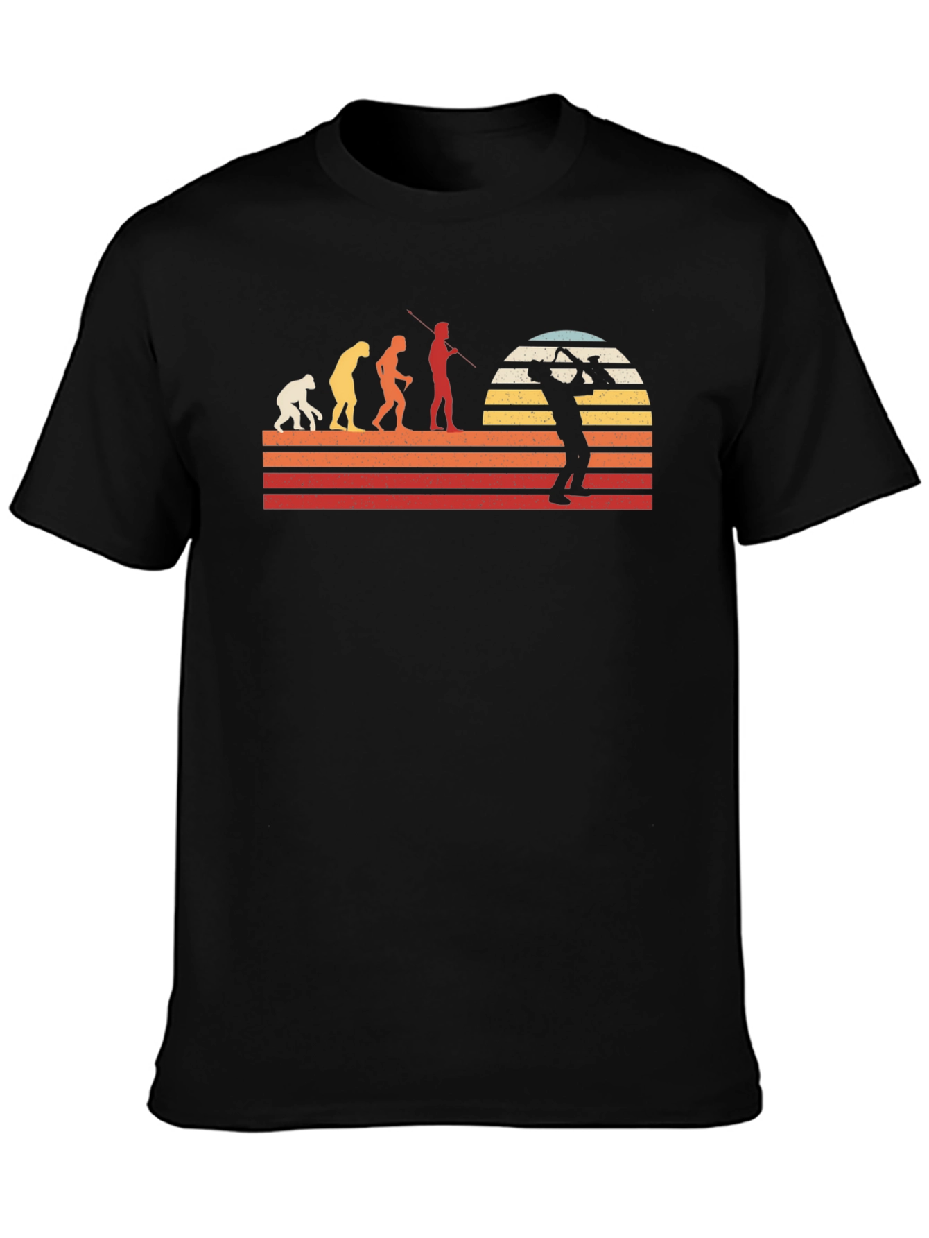 Evolution of Tuba Player Black T-Shirt