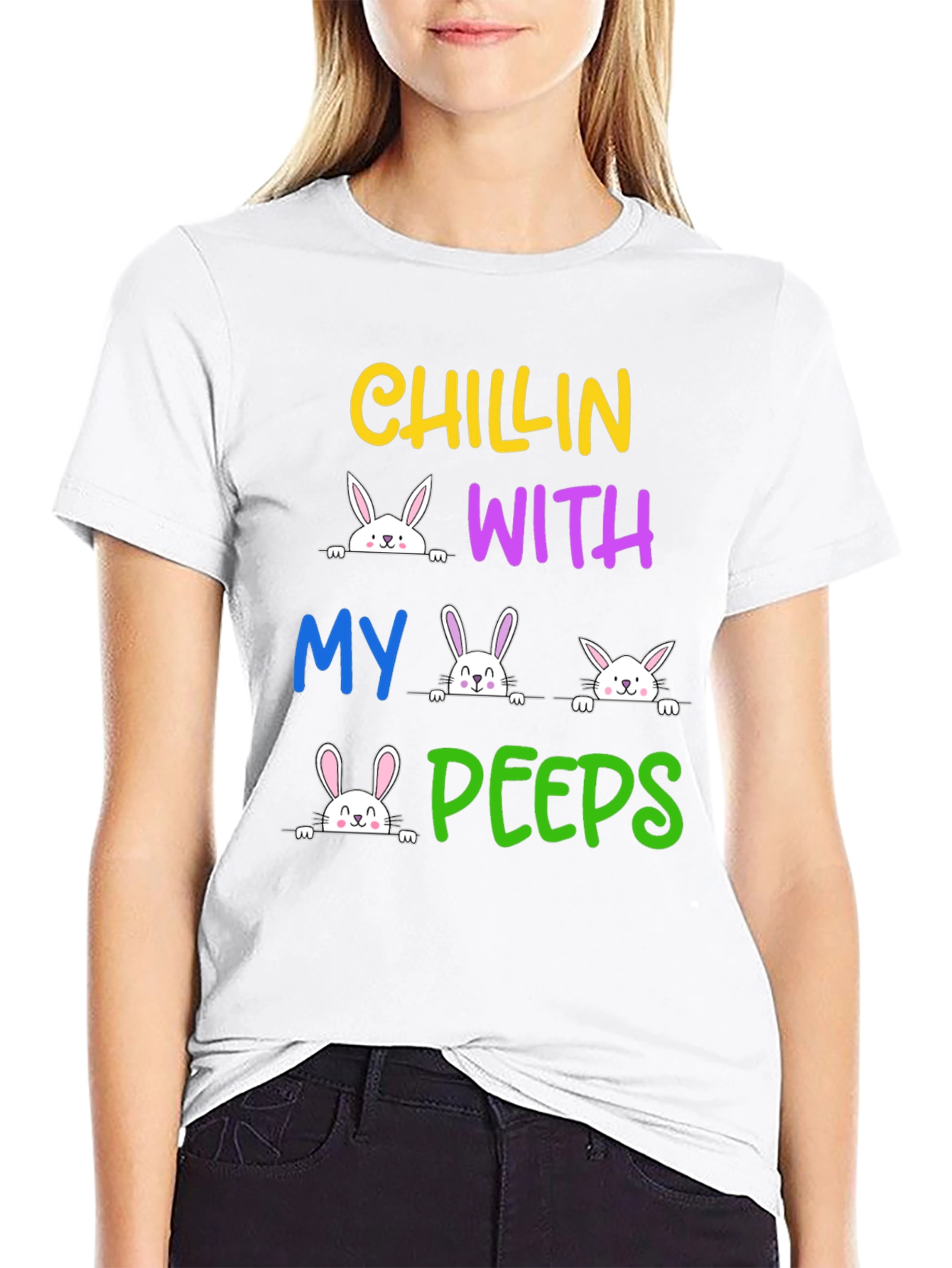 Chillin With My Peeps Easter Bunny T-Shirt