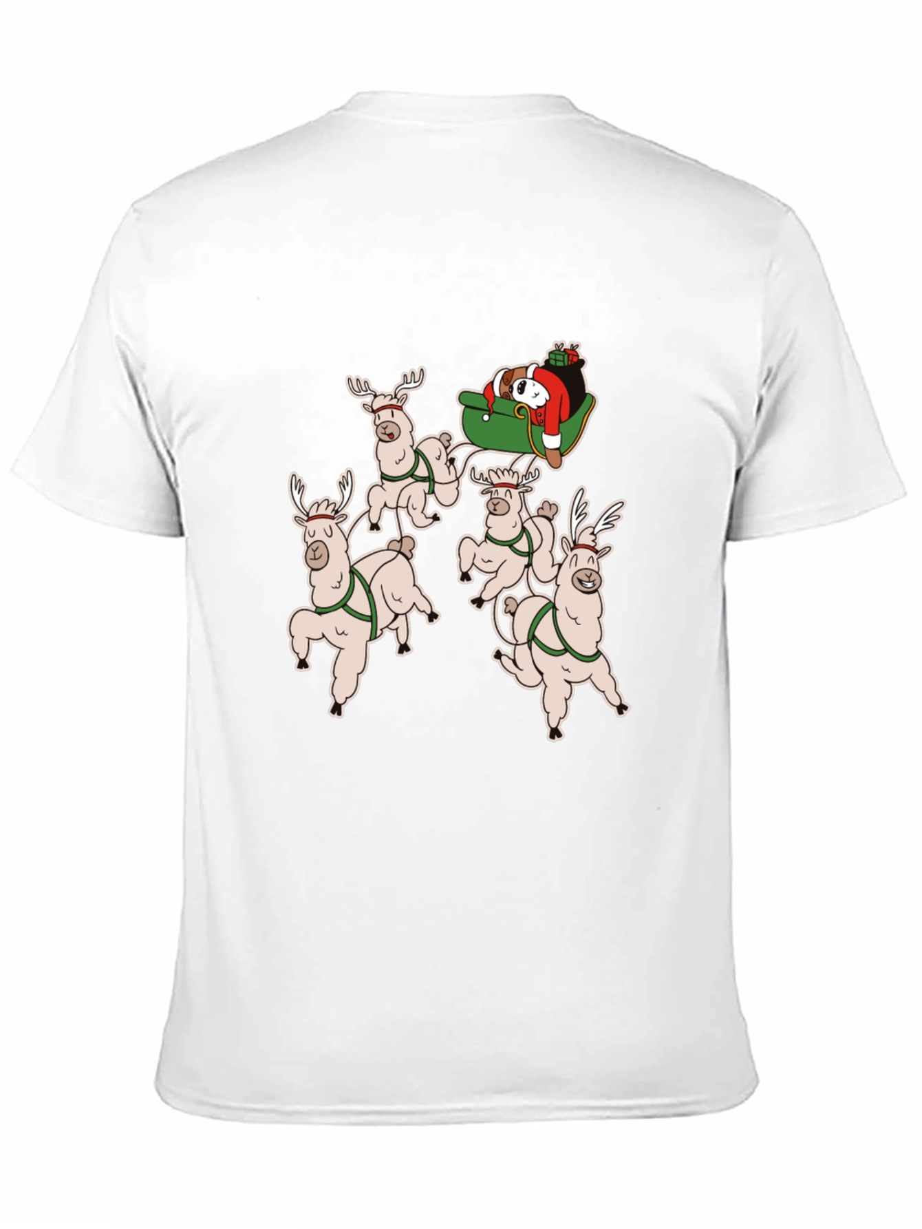 Llama Christmas T-Shirt - Santas Sleigh