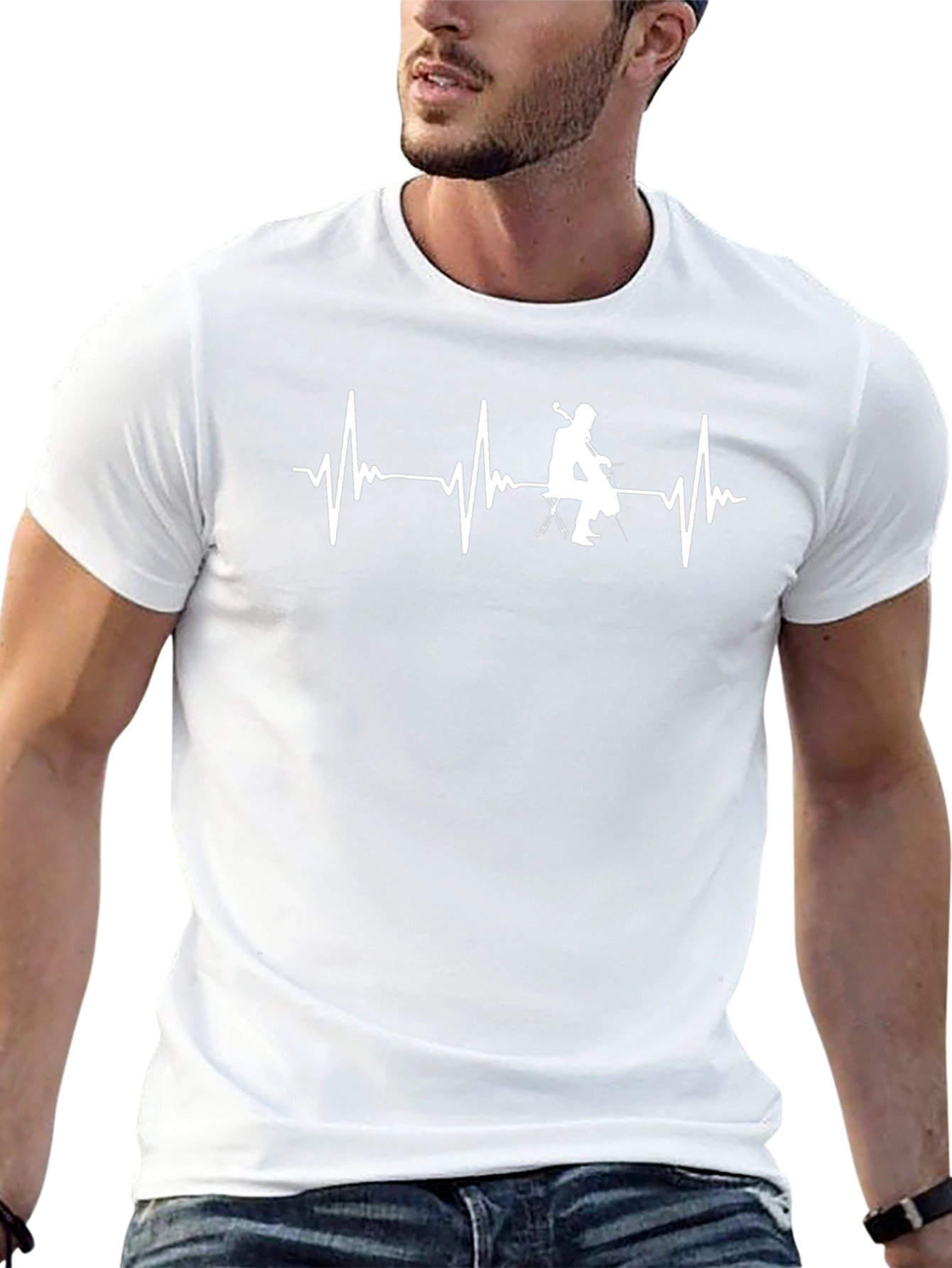 Cello Heartbeat Graphic T-Shirt - Musician Tee