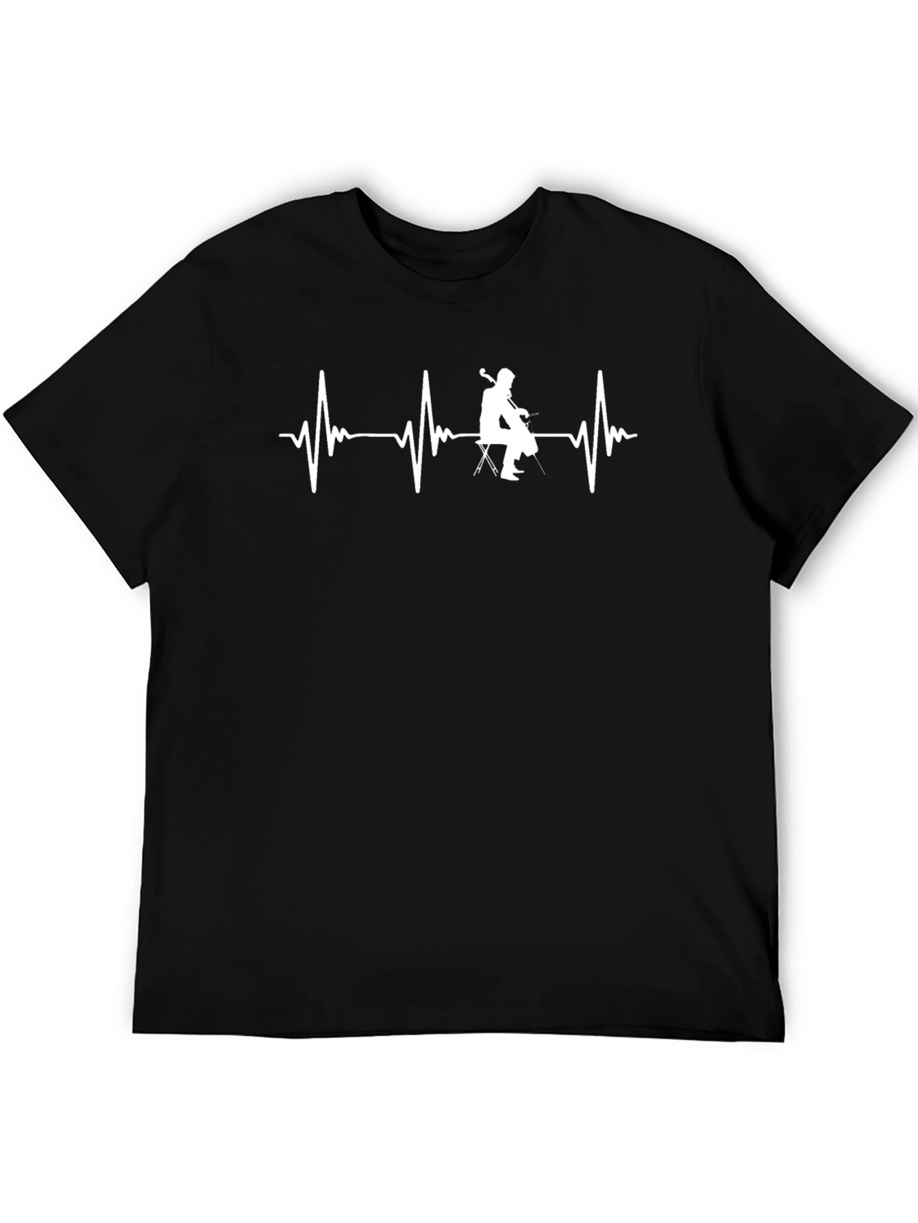 Cello Heartbeat Graphic T-Shirt - Musician Tee