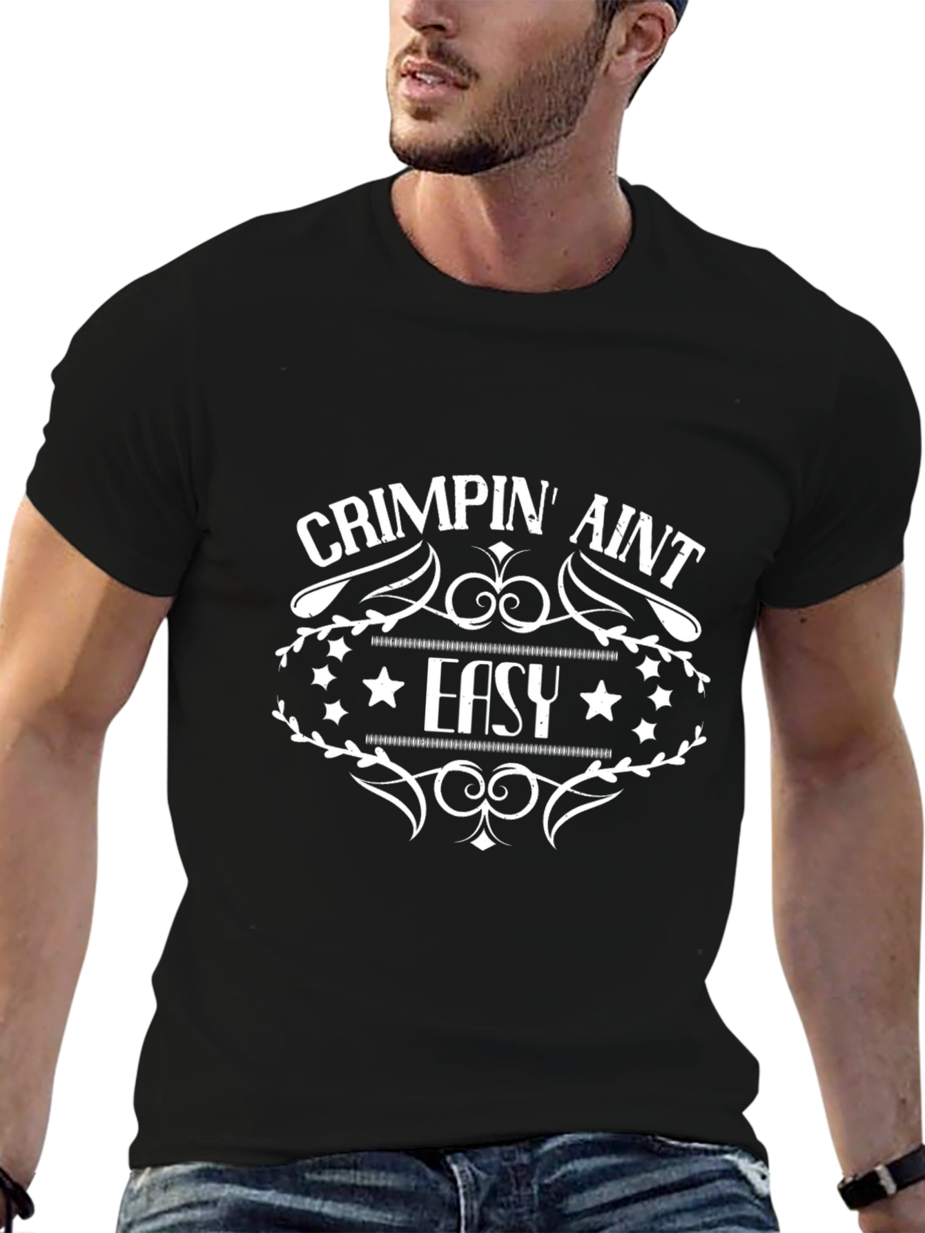 Crimpin Aint Easy Black Graphic Tee