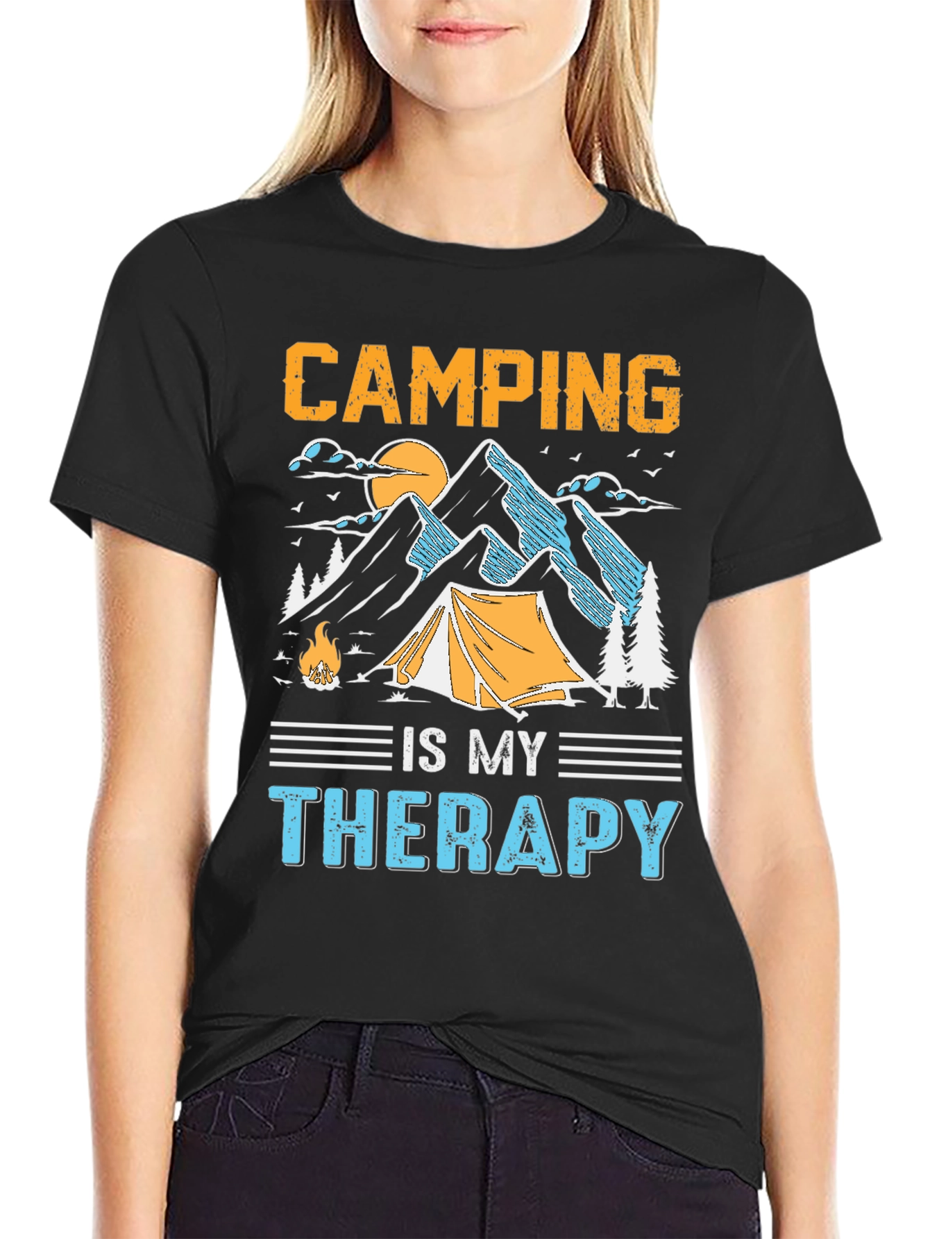 Camping is My Therapy Graphic Tee