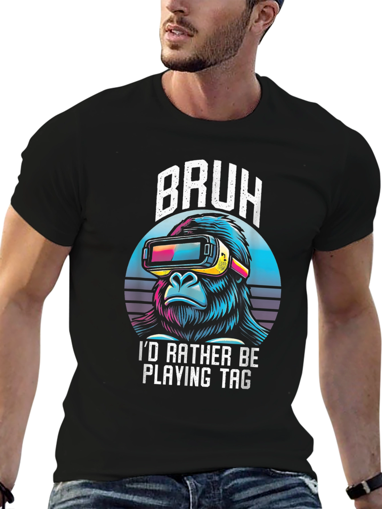 VR Gorilla Mens Black T-Shirt