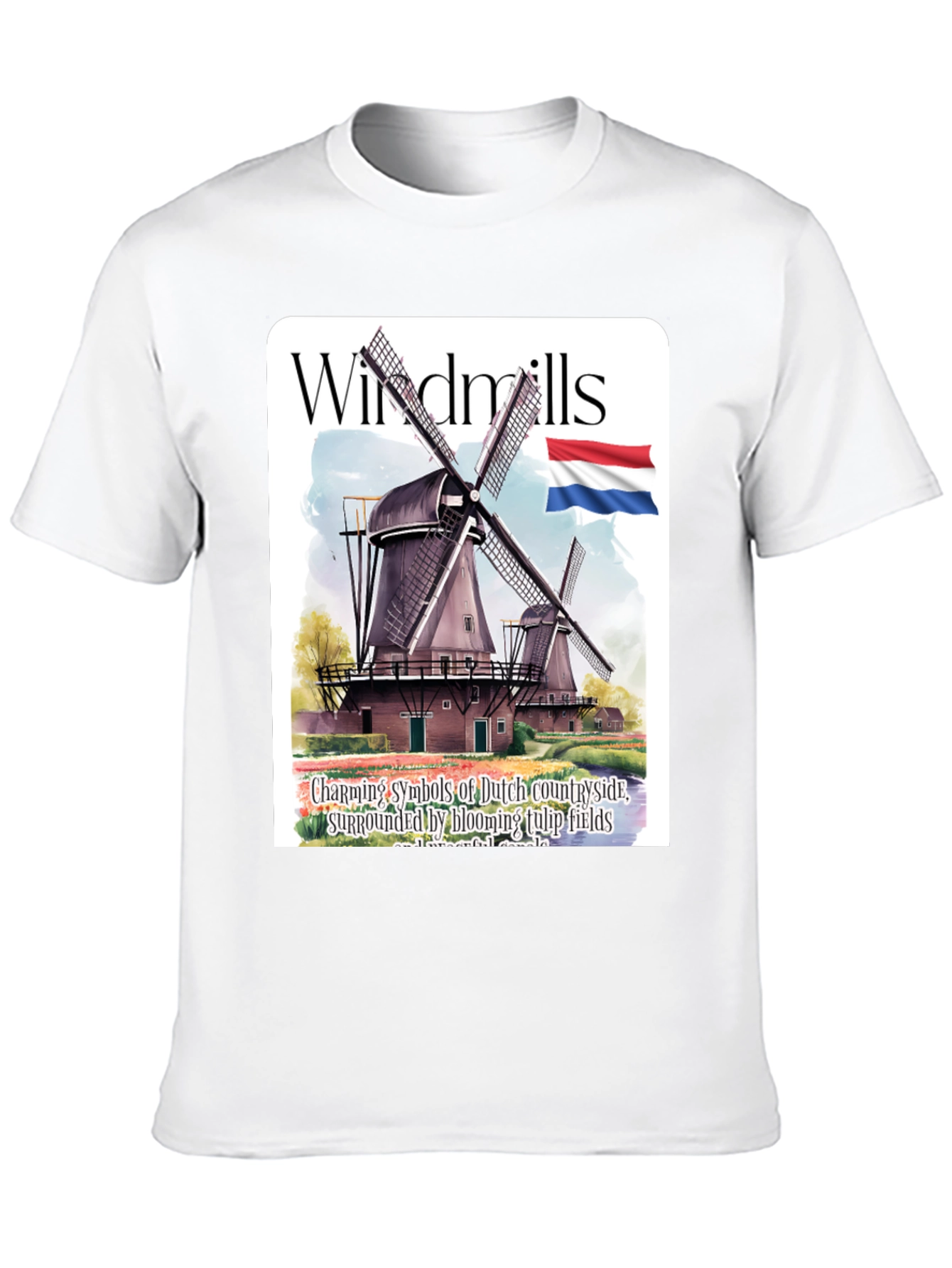 Dutch Windmill T-Shirt - Charming Countryside Tee