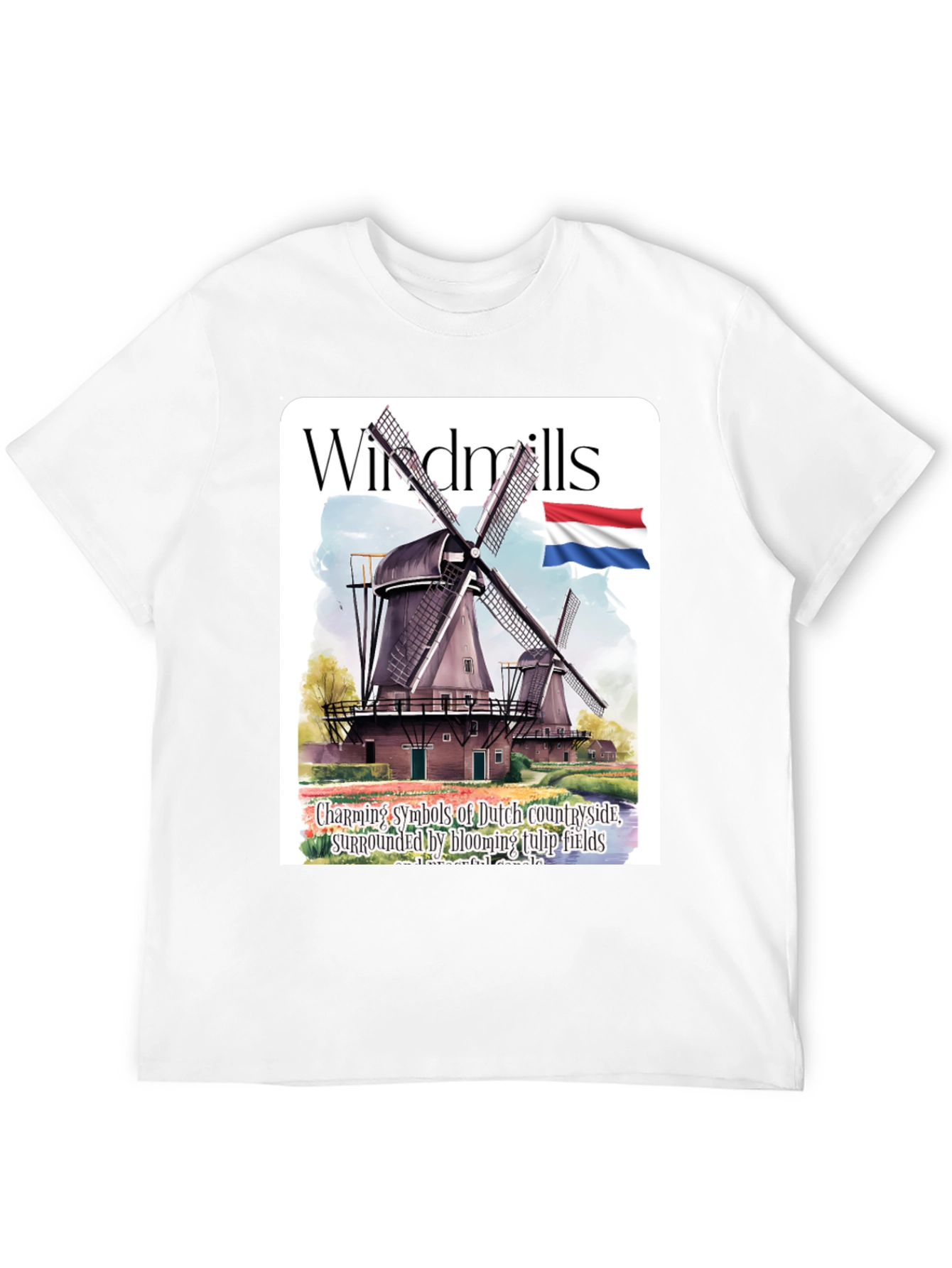 Dutch Windmill T-Shirt - Charming Countryside Tee
