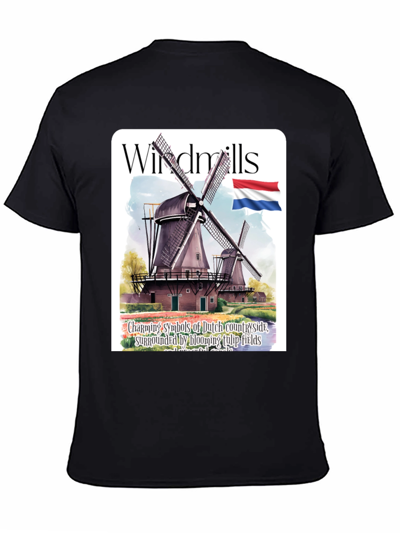 Dutch Windmill T-Shirt - Charming Countryside Tee