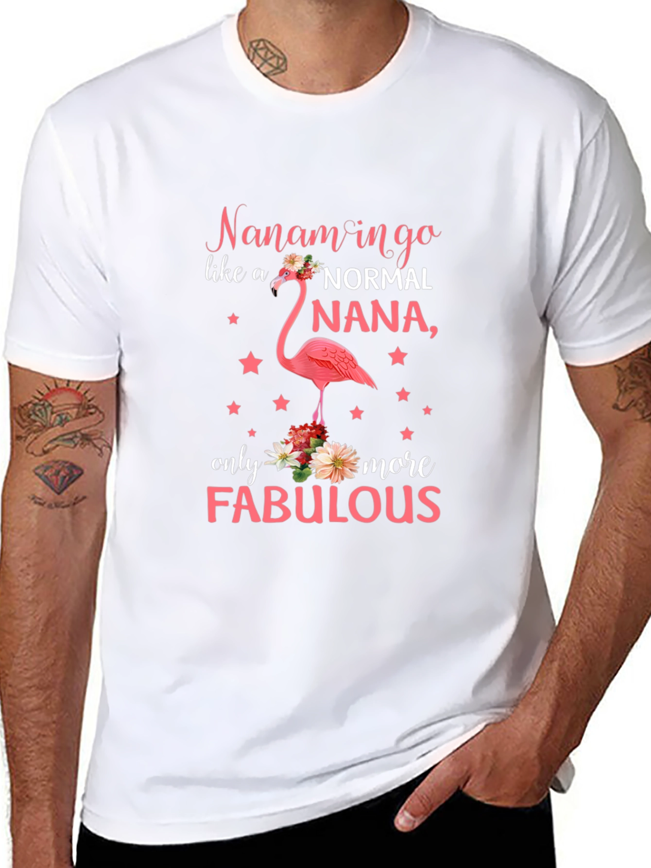 Fabulous Nana Flamingo Graphic T-Shirt