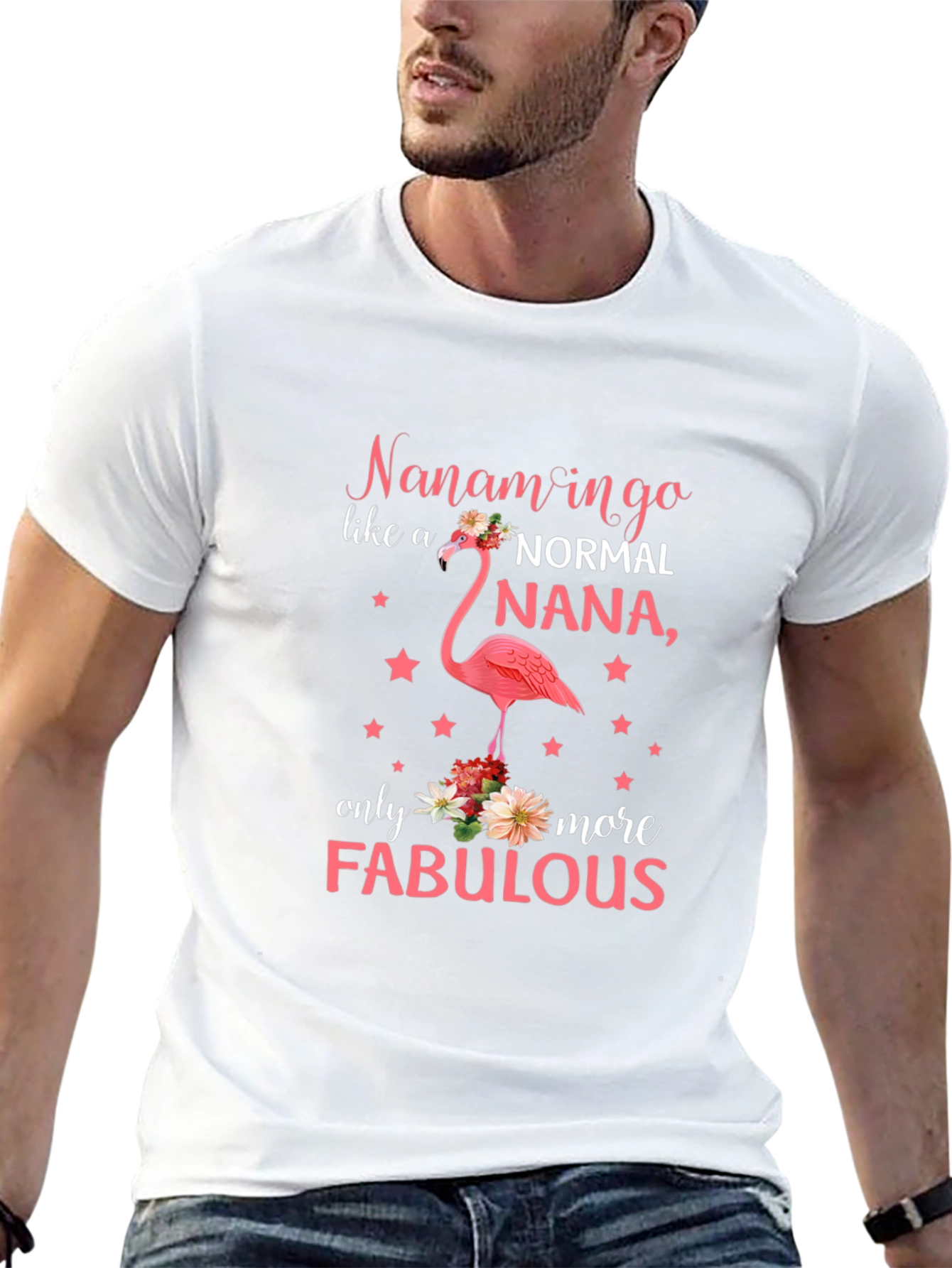 Fabulous Nana Flamingo Graphic T-Shirt