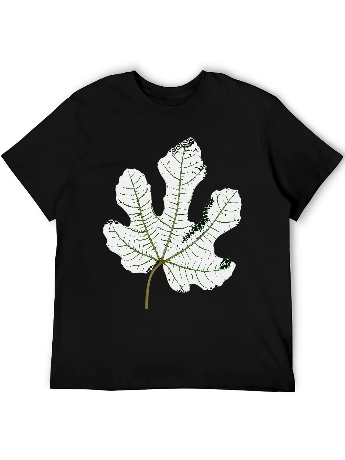 Fig Leaf Graphic Tee - Stylish Unisex Black T-Shirt