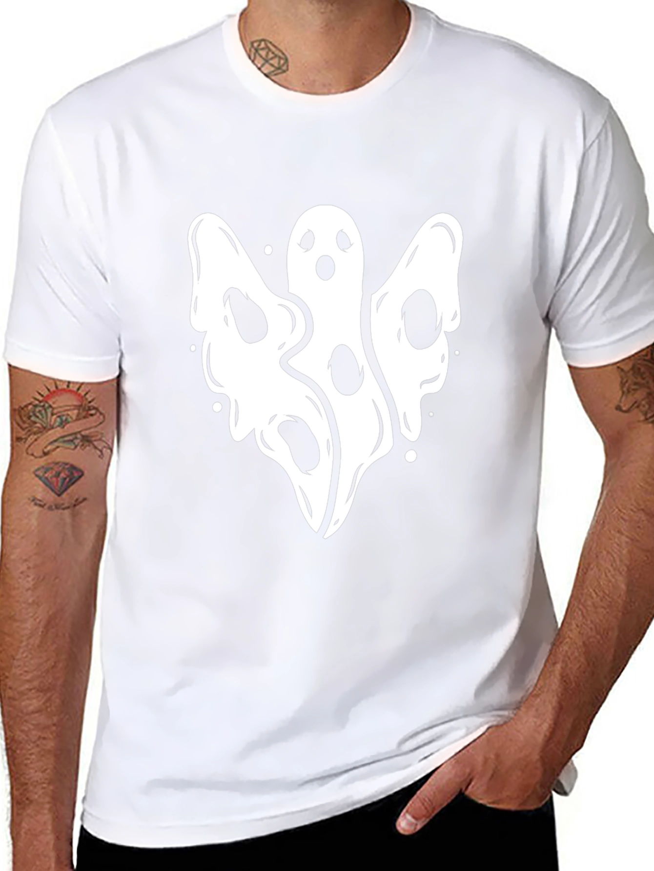Spooky Ghost Graphic T-Shirt - Halloween Edition