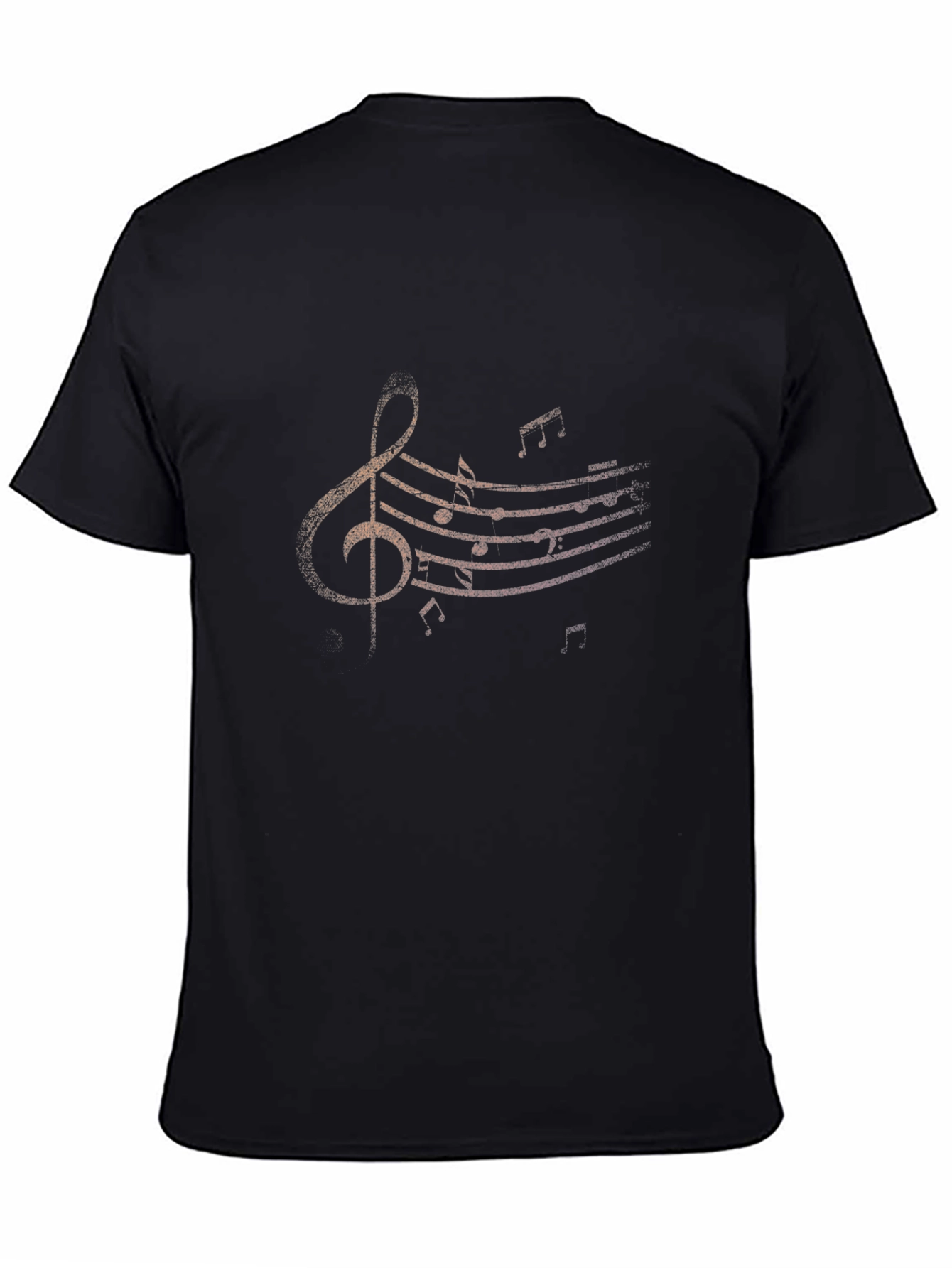Music Notes Graphic Black T-Shirt