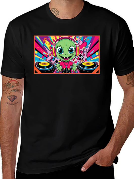 DJ Alien Graphic Tee - Funky Music Lover T-Shirt